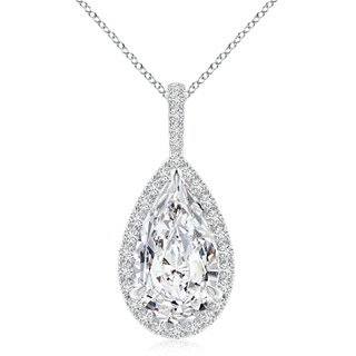 14x8mm HSI2 Diamond Teardrop Pendant with Halo in P950 Platinum