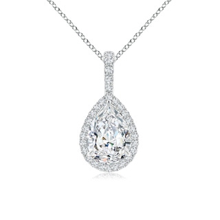 9x6mm GVS2 Diamond Teardrop Pendant with Halo in P950 Platinum