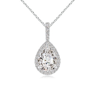 9x6mm IJI1I2 Diamond Teardrop Pendant with Halo in P950 Platinum