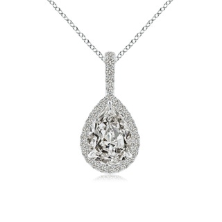 9x6mm KI3 Diamond Teardrop Pendant with Halo in P950 Platinum