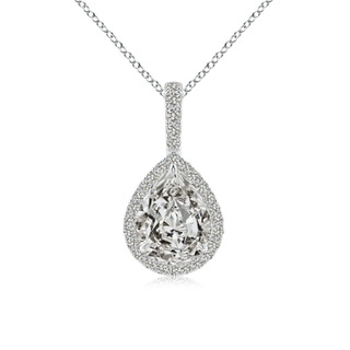 9x7mm KI3 Diamond Teardrop Pendant with Halo in P950 Platinum