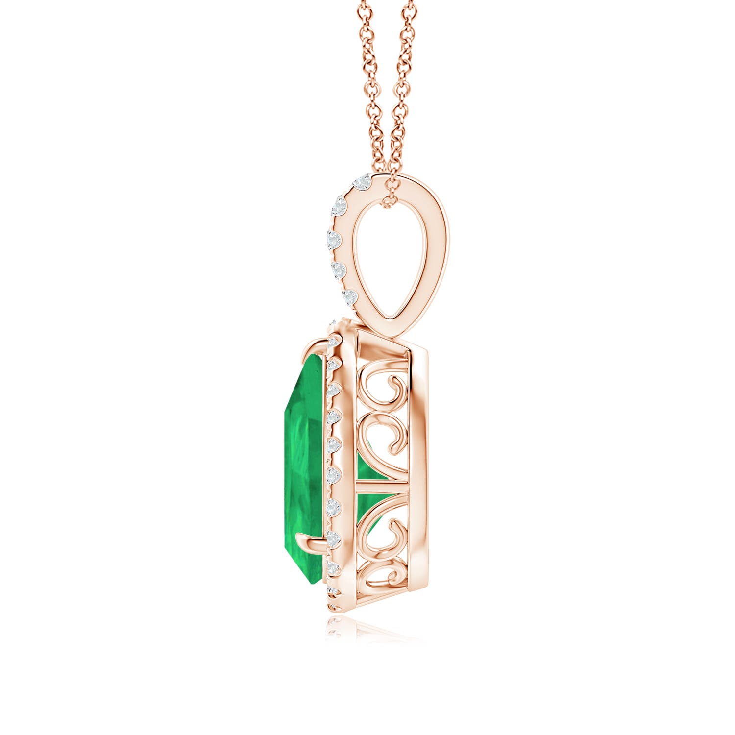 A - Emerald / 2.68 CT / 14 KT Rose Gold