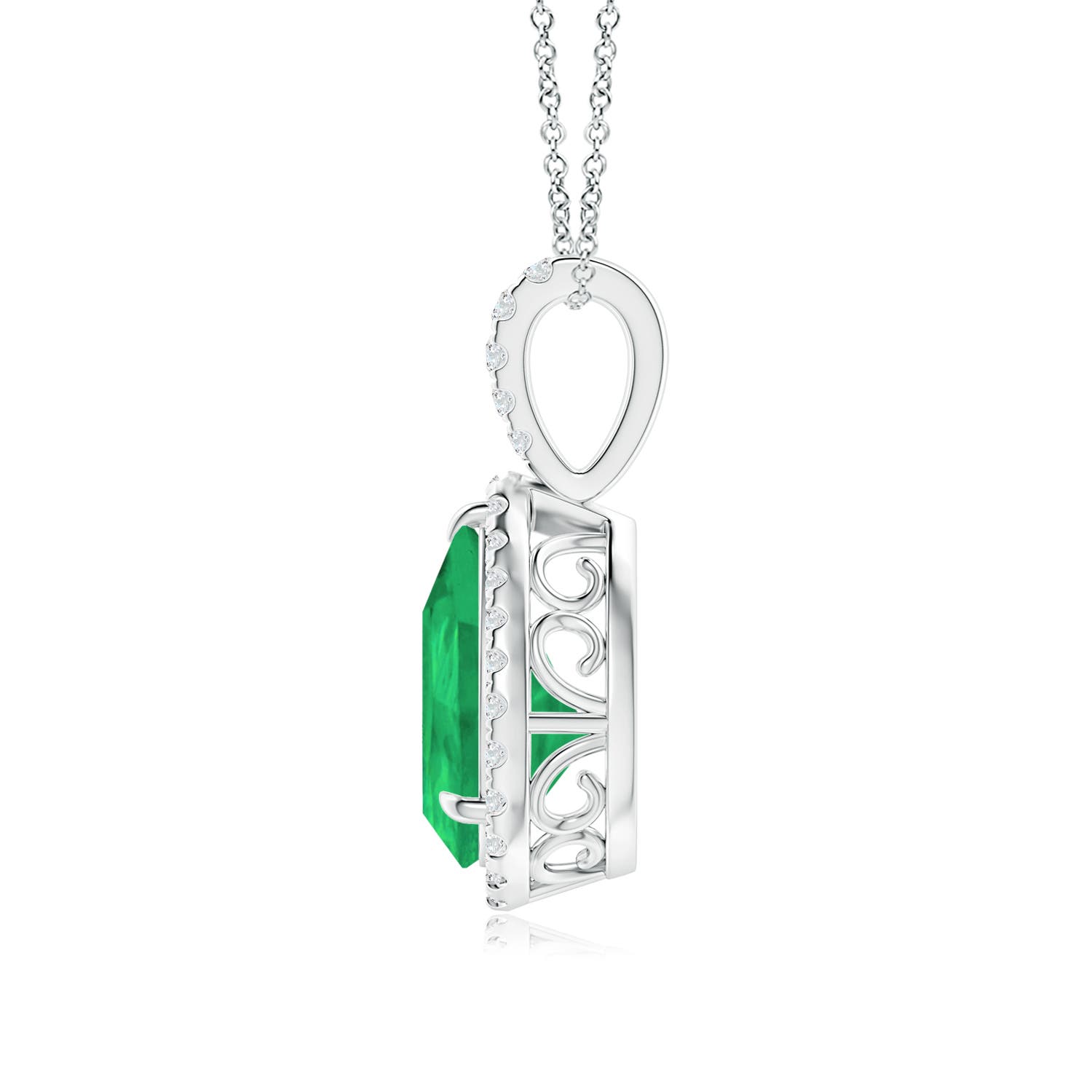 A - Emerald / 2.68 CT / 14 KT White Gold