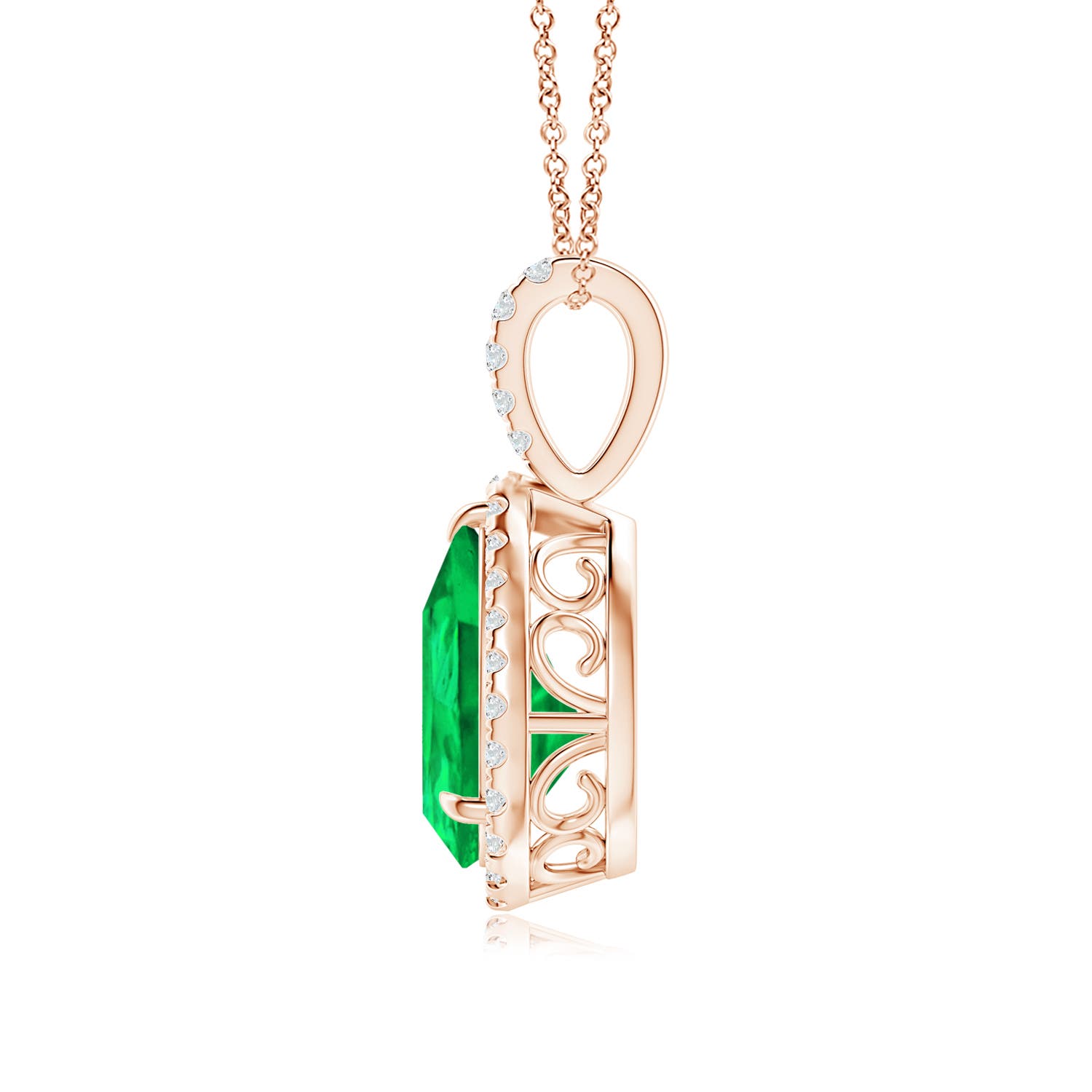 AAA - Emerald / 2.68 CT / 14 KT Rose Gold