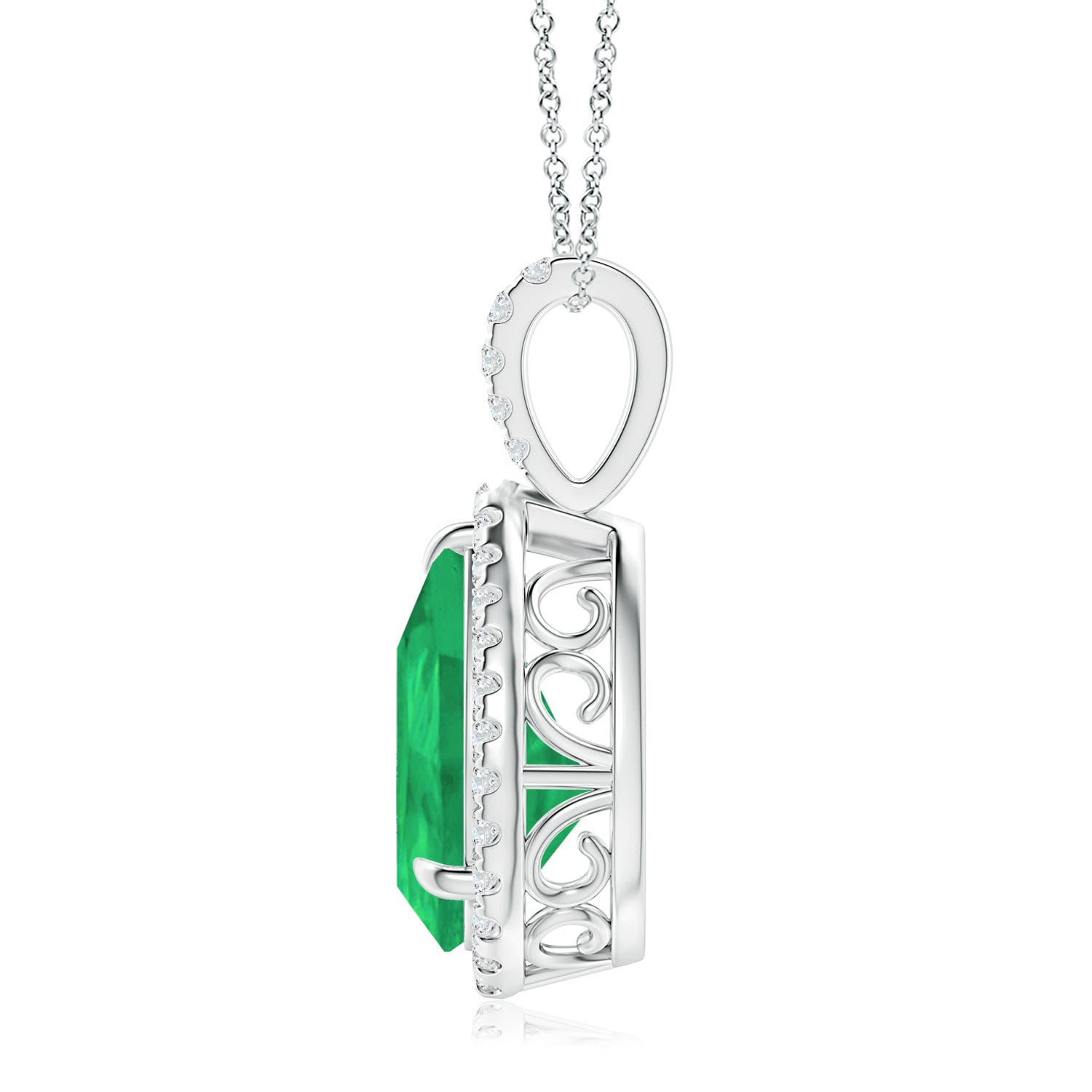 A - Emerald / 4.75 CT / 14 KT White Gold