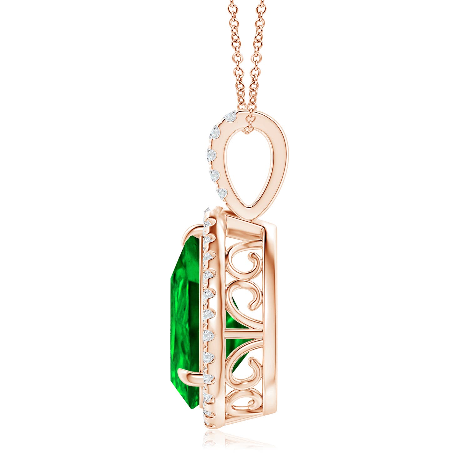 AAAA - Emerald / 4.75 CT / 14 KT Rose Gold