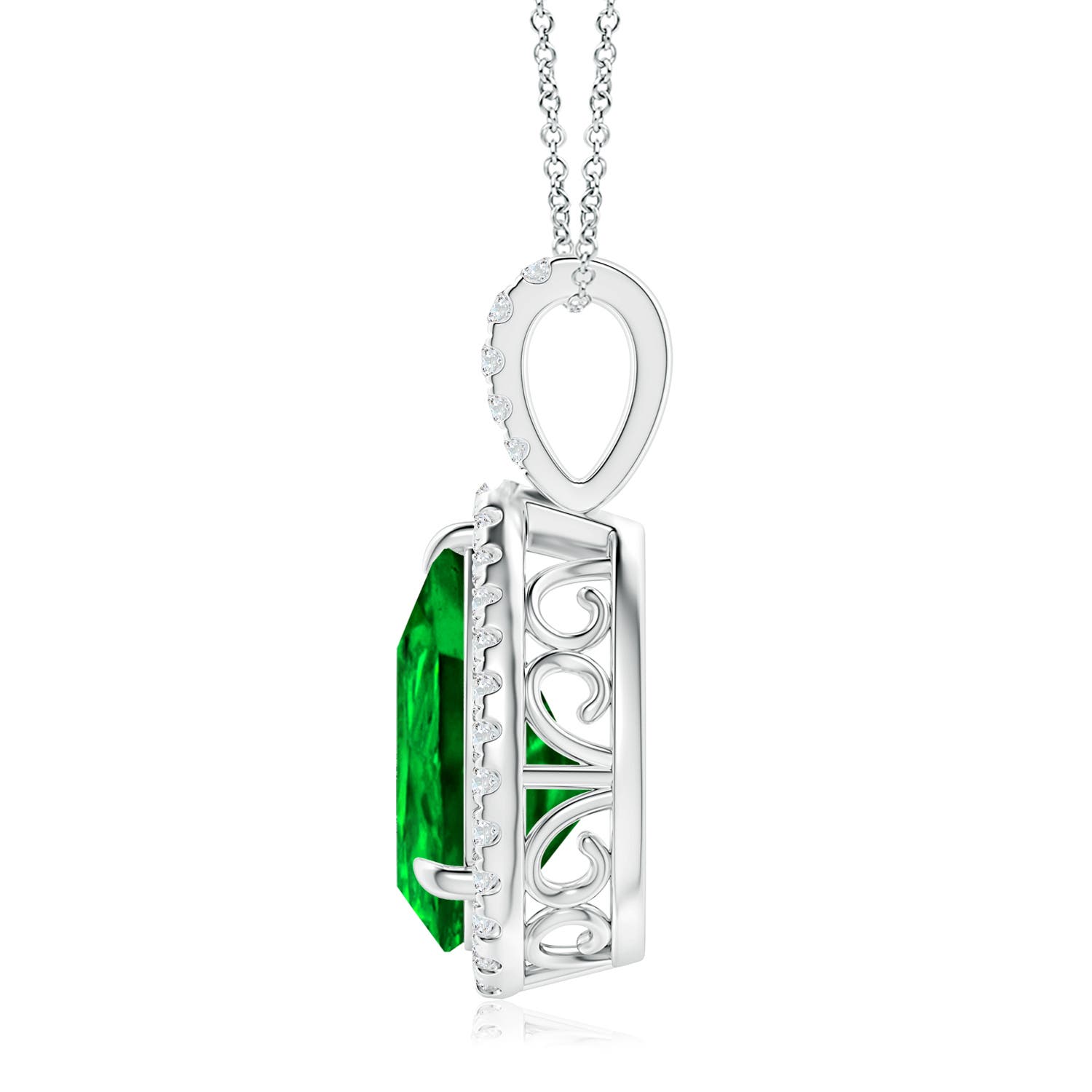 AAAA - Emerald / 4.75 CT / 14 KT White Gold