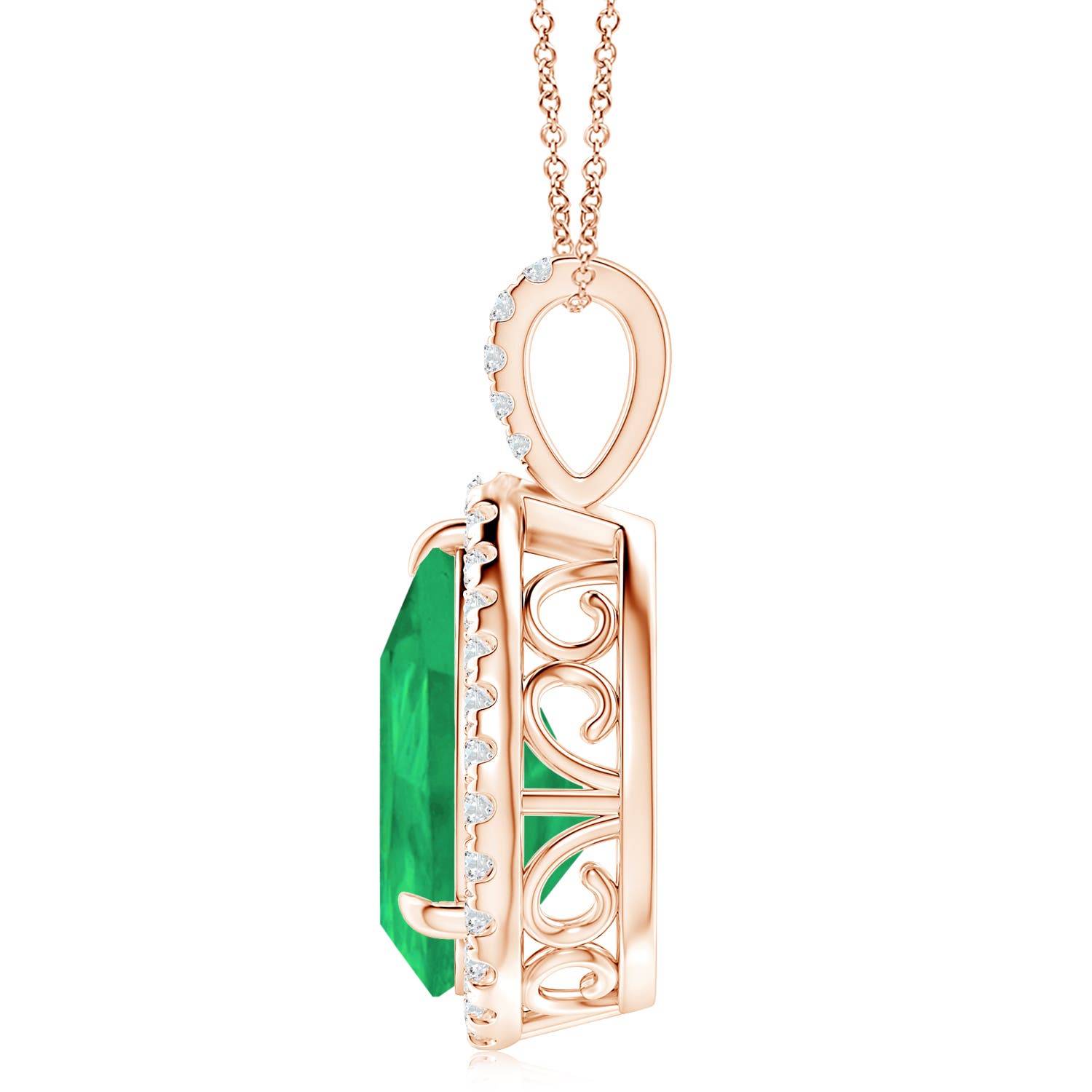 A - Emerald / 6.95 CT / 14 KT Rose Gold