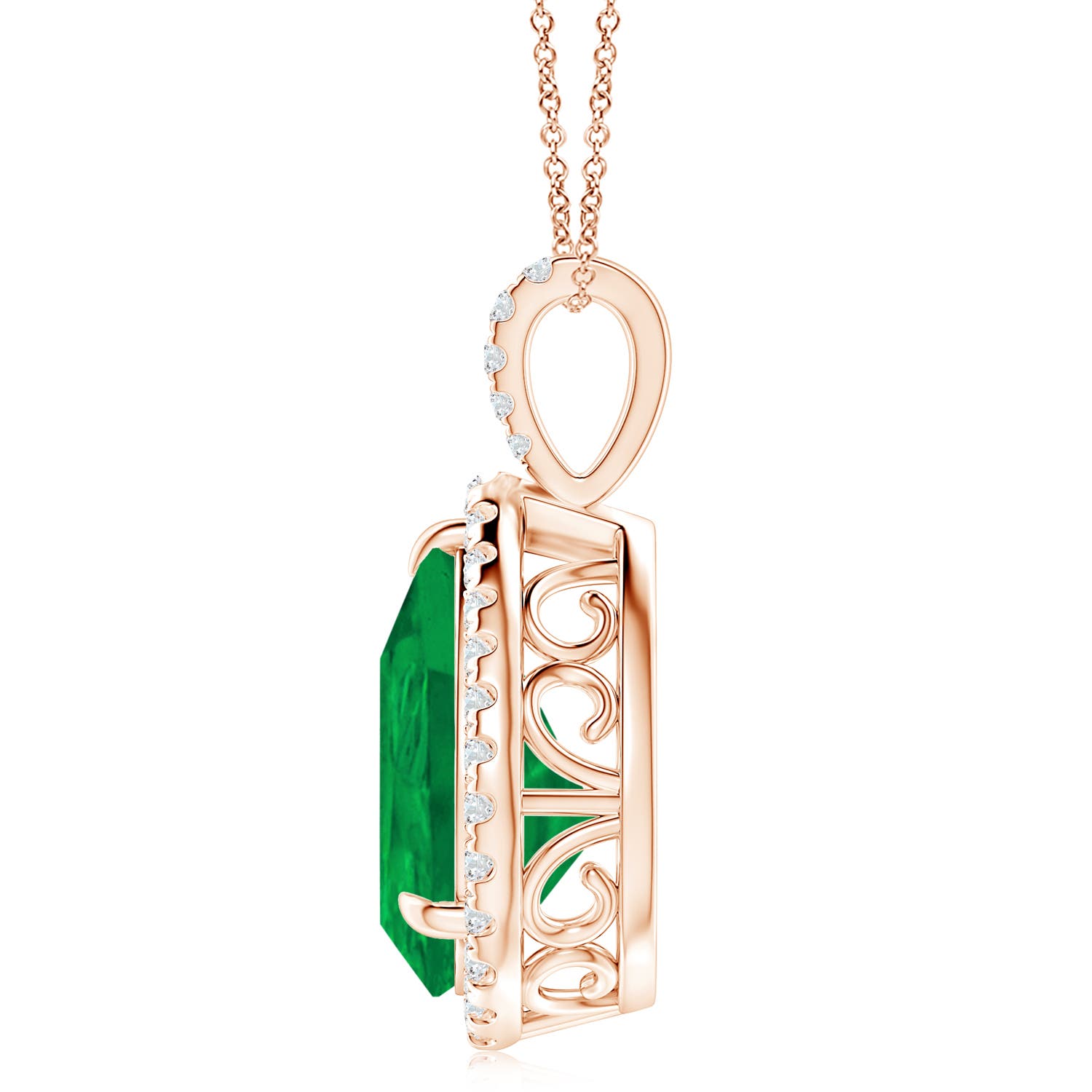 AA - Emerald / 6.95 CT / 14 KT Rose Gold