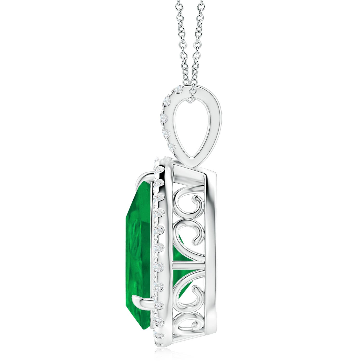 AA - Emerald / 6.95 CT / 14 KT White Gold