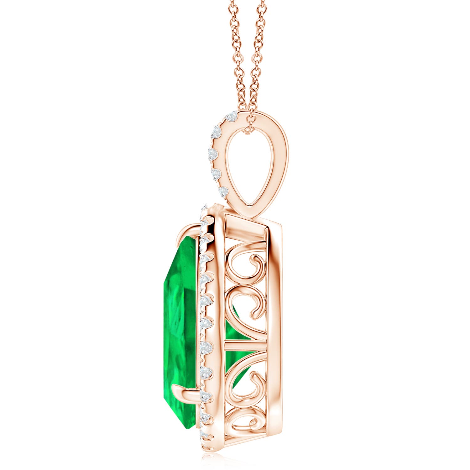 AAA - Emerald / 6.95 CT / 14 KT Rose Gold