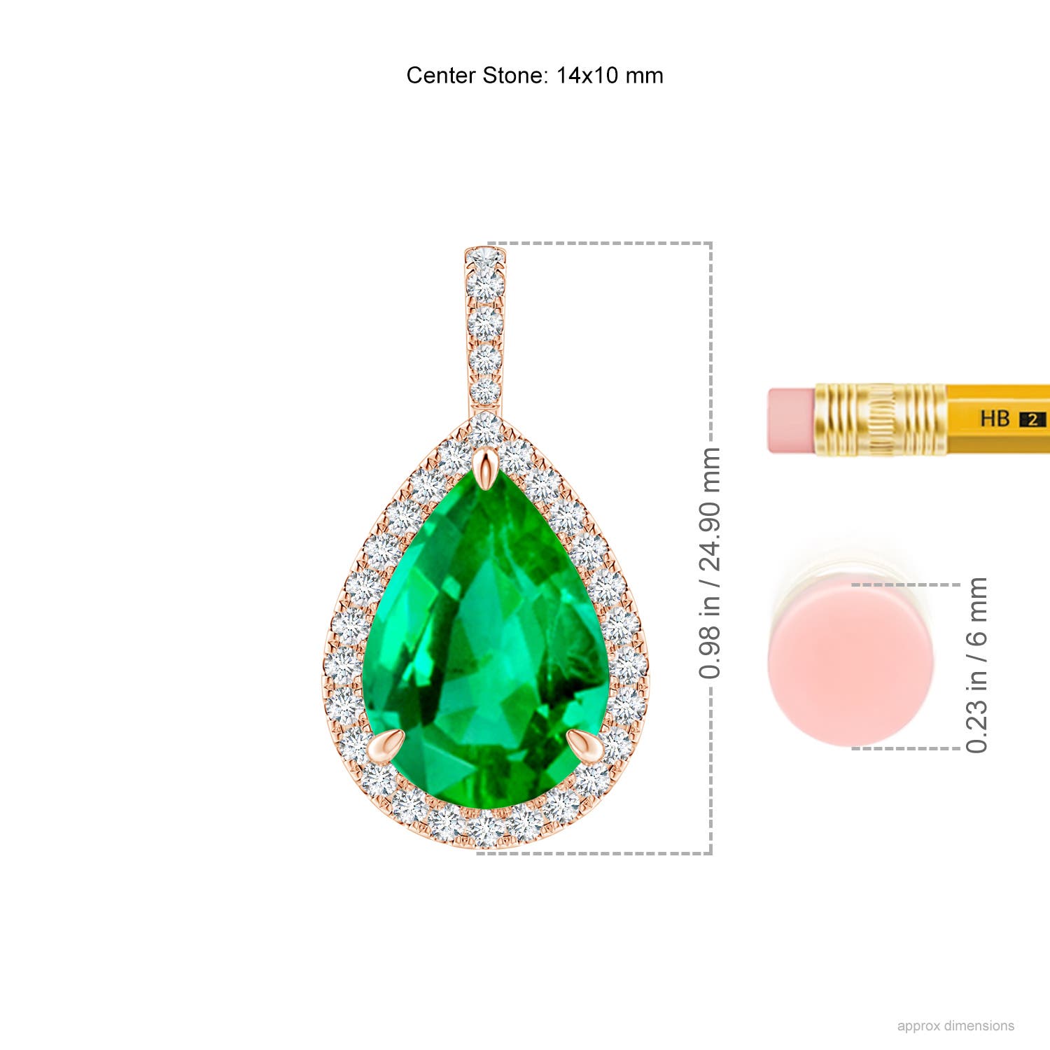 AAA - Emerald / 6.95 CT / 14 KT Rose Gold