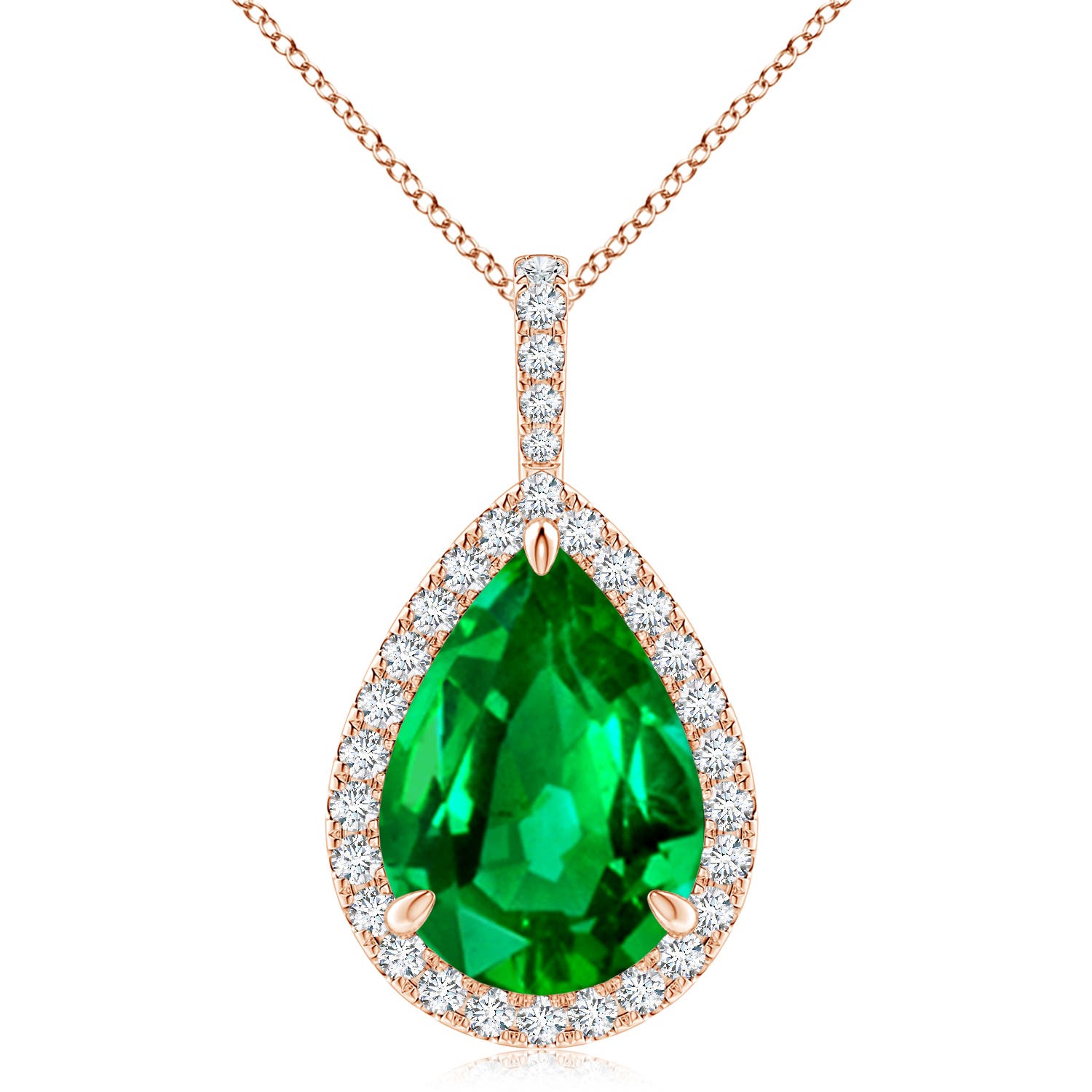 AAAA - Emerald / 6.95 CT / 14 KT Rose Gold