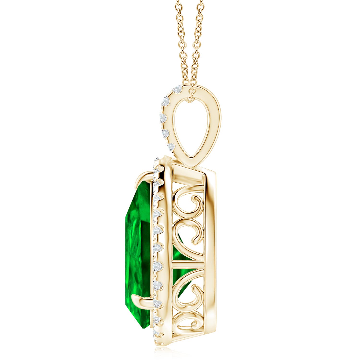 AAAA - Emerald / 6.95 CT / 14 KT Yellow Gold