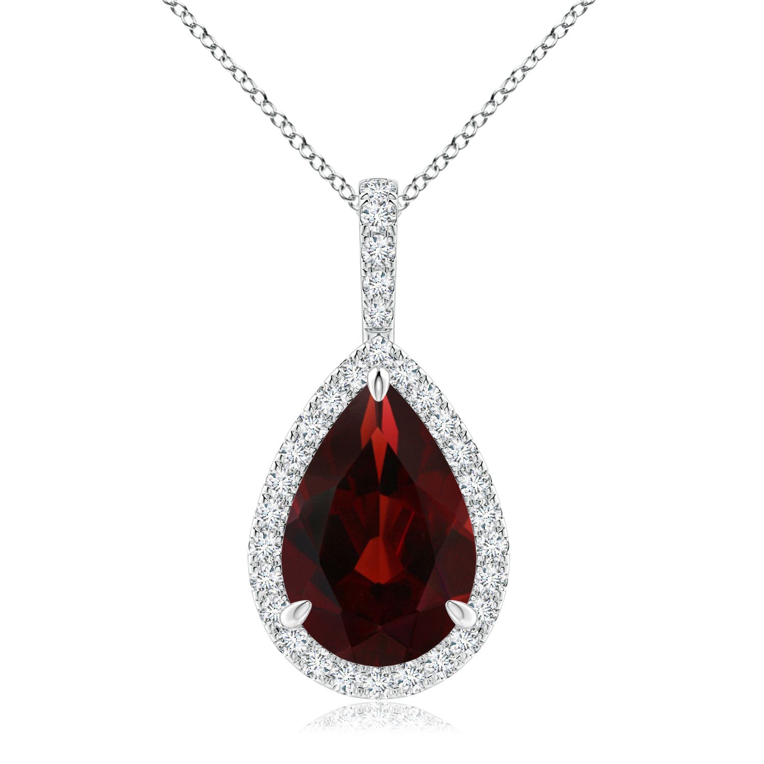 AA - Garnet / 3.75 CT / 14 KT White Gold