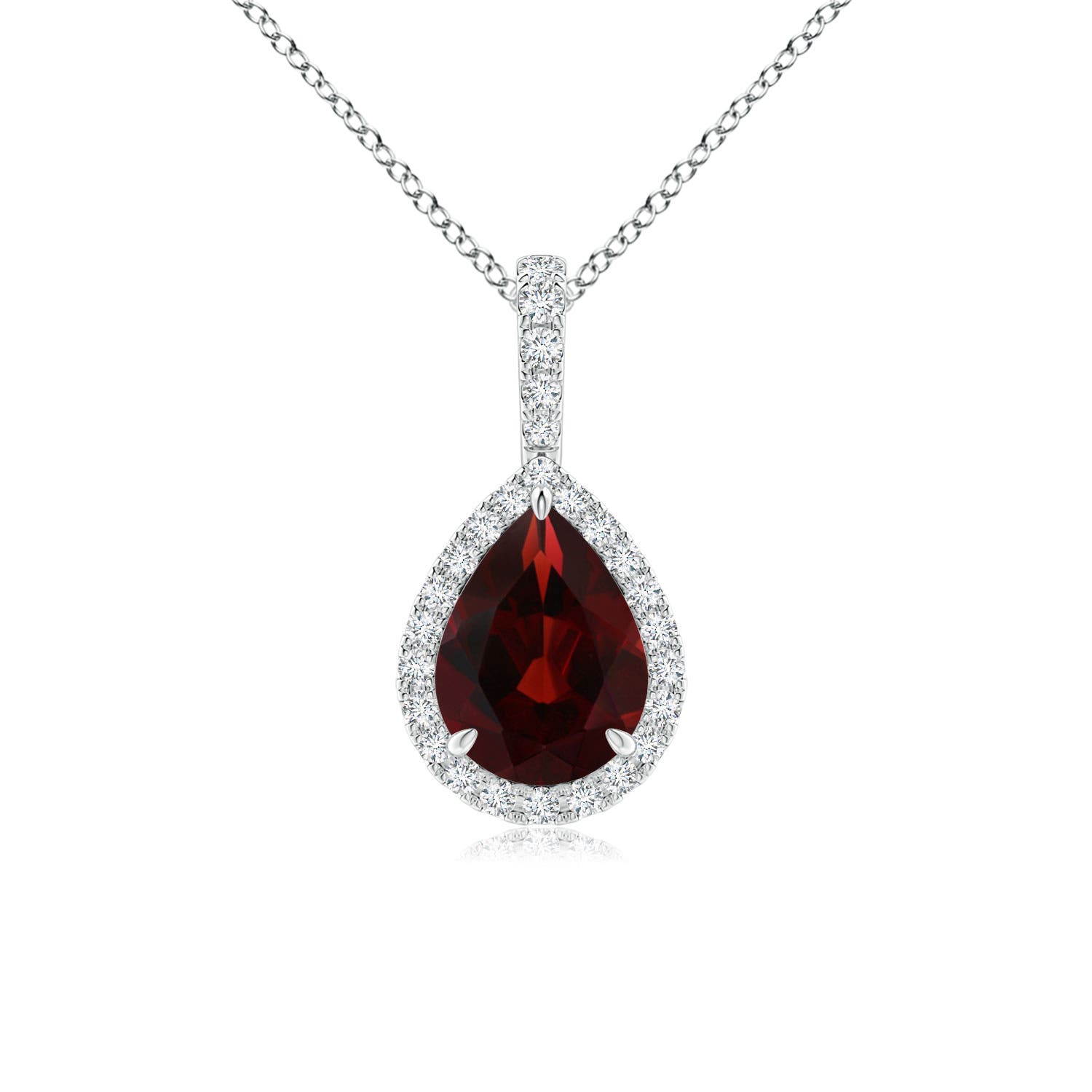 AA - Garnet / 1.45 CT / 14 KT White Gold