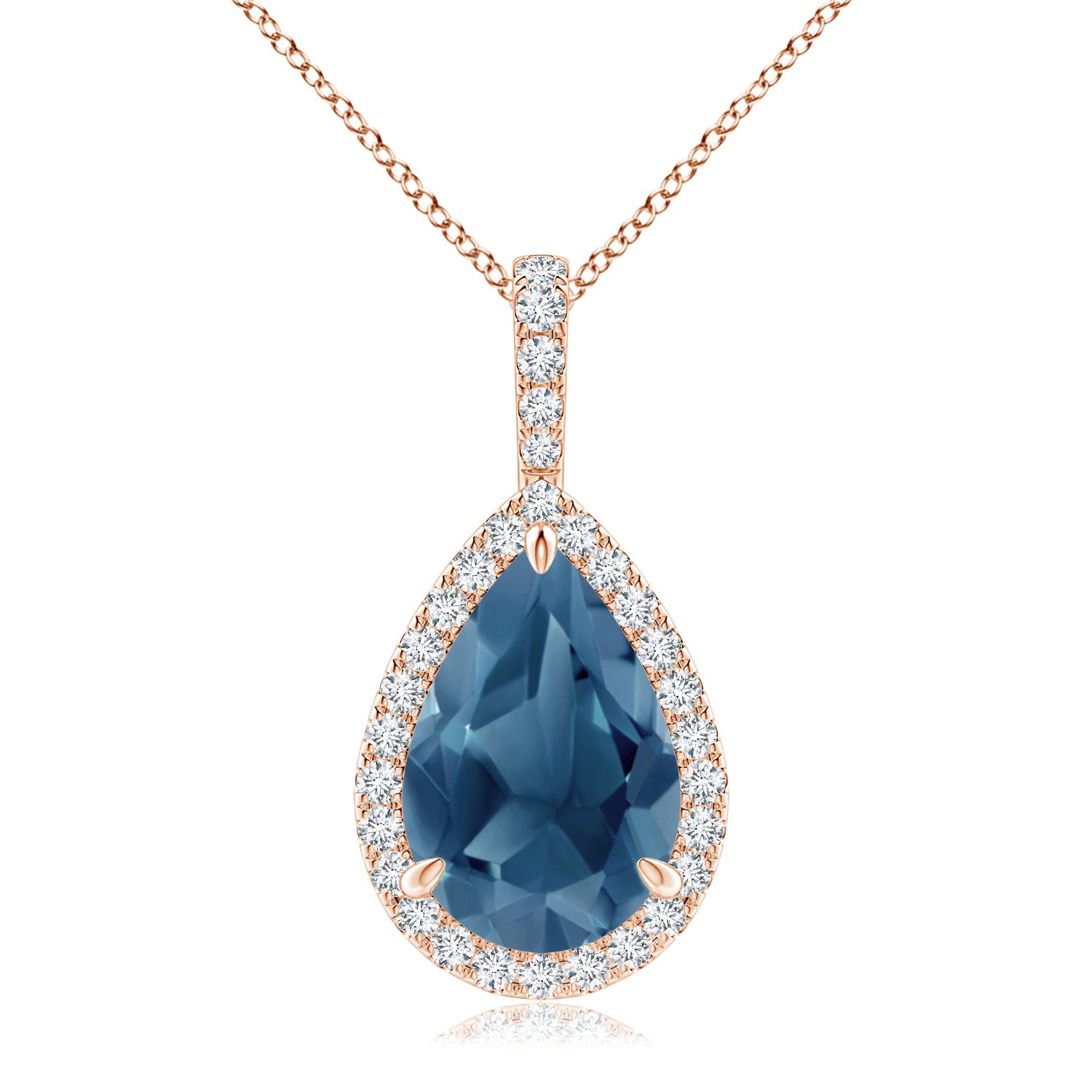 A - London Blue Topaz / 4.05 CT / 14 KT Rose Gold