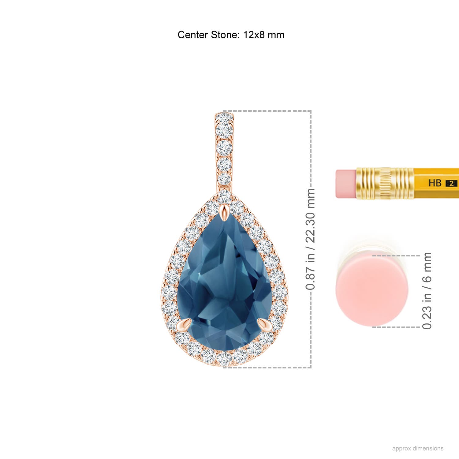 A - London Blue Topaz / 4.05 CT / 14 KT Rose Gold