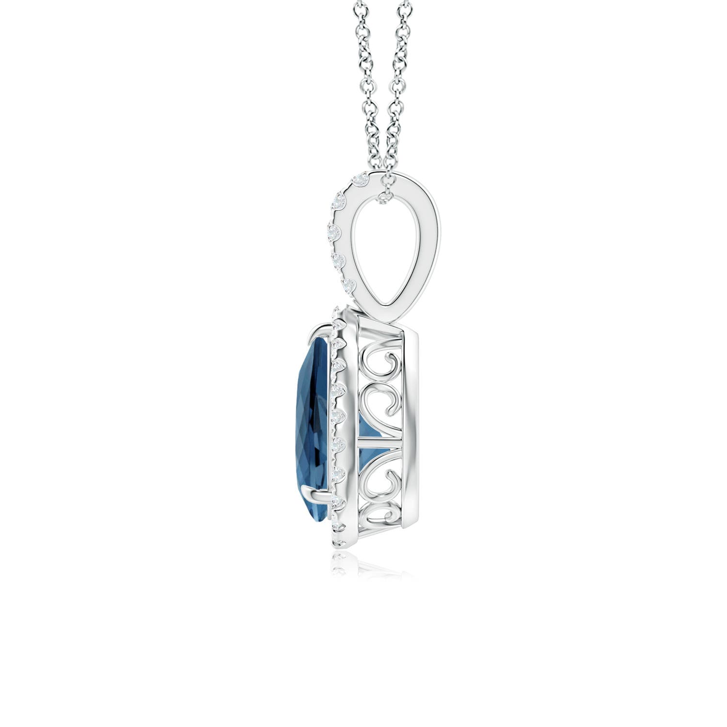 A - London Blue Topaz / 1.4 CT / 14 KT White Gold