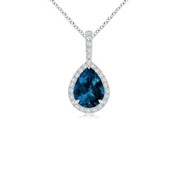 Bezel-Set Round London Blue Topaz Solitaire Pendant - 6mm Gemstone