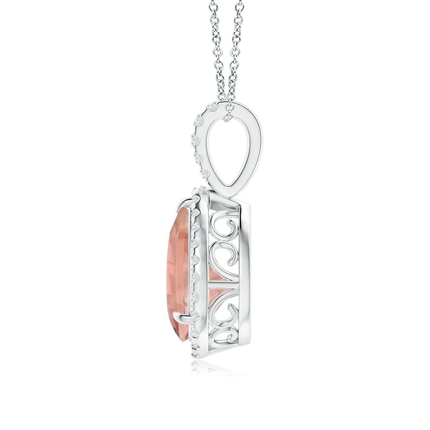 AAAA - Morganite / 1.78 CT / 14 KT White Gold