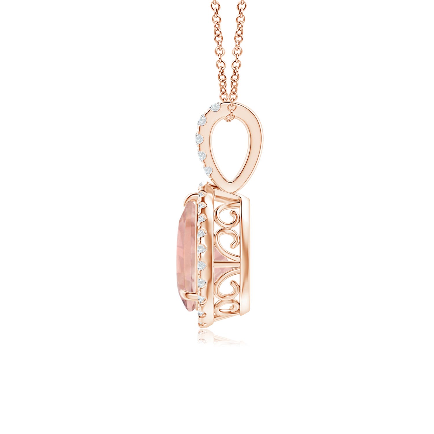 AAAA - Morganite / 1.1 CT / 14 KT Rose Gold