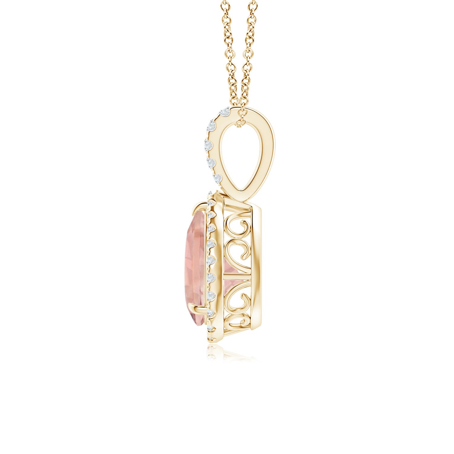 AAAA - Morganite / 1.1 CT / 14 KT Yellow Gold