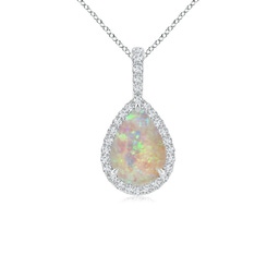 Drop White Gold Opal Necklaces & Pendants