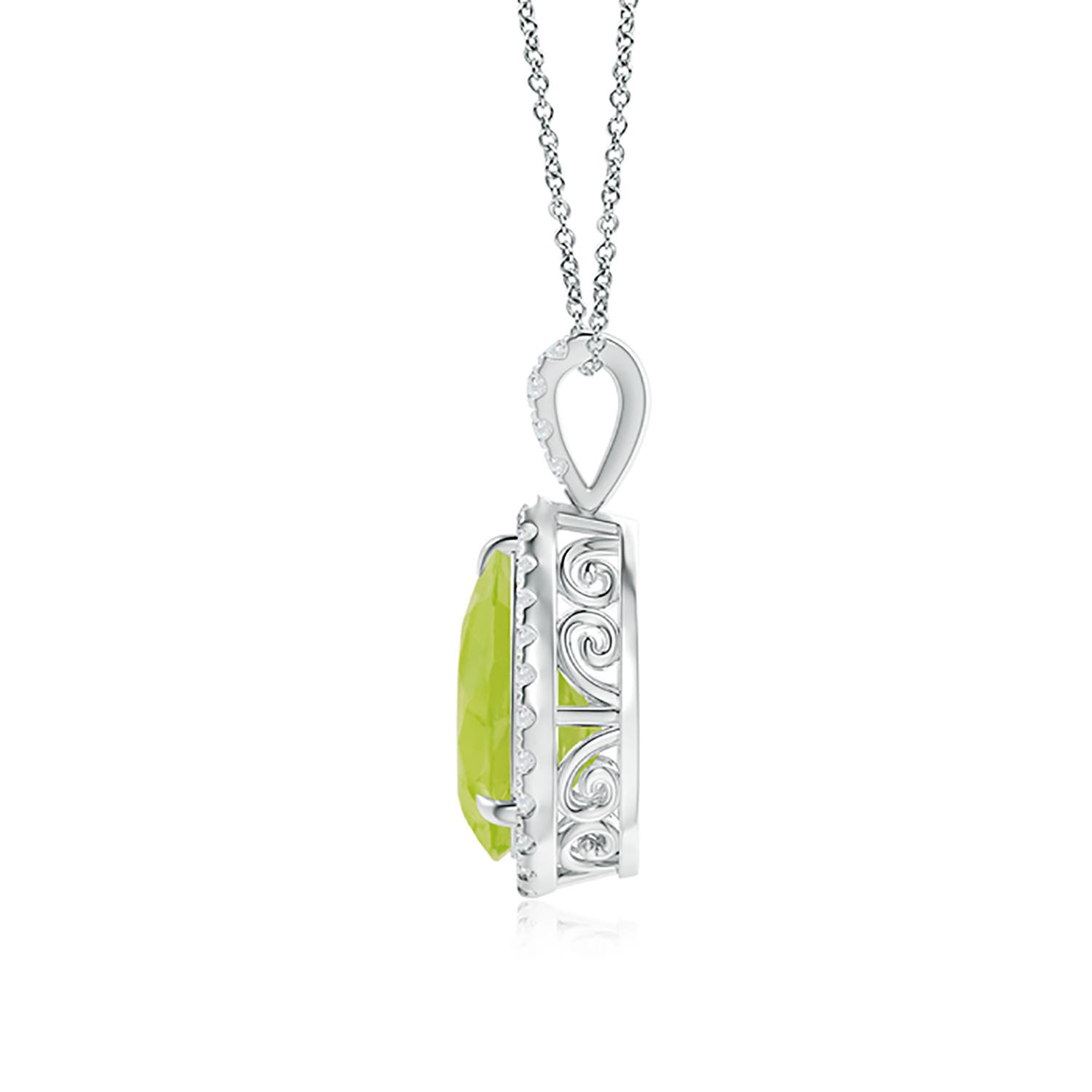 A - Peridot / 2.08 CT / 14 KT White Gold