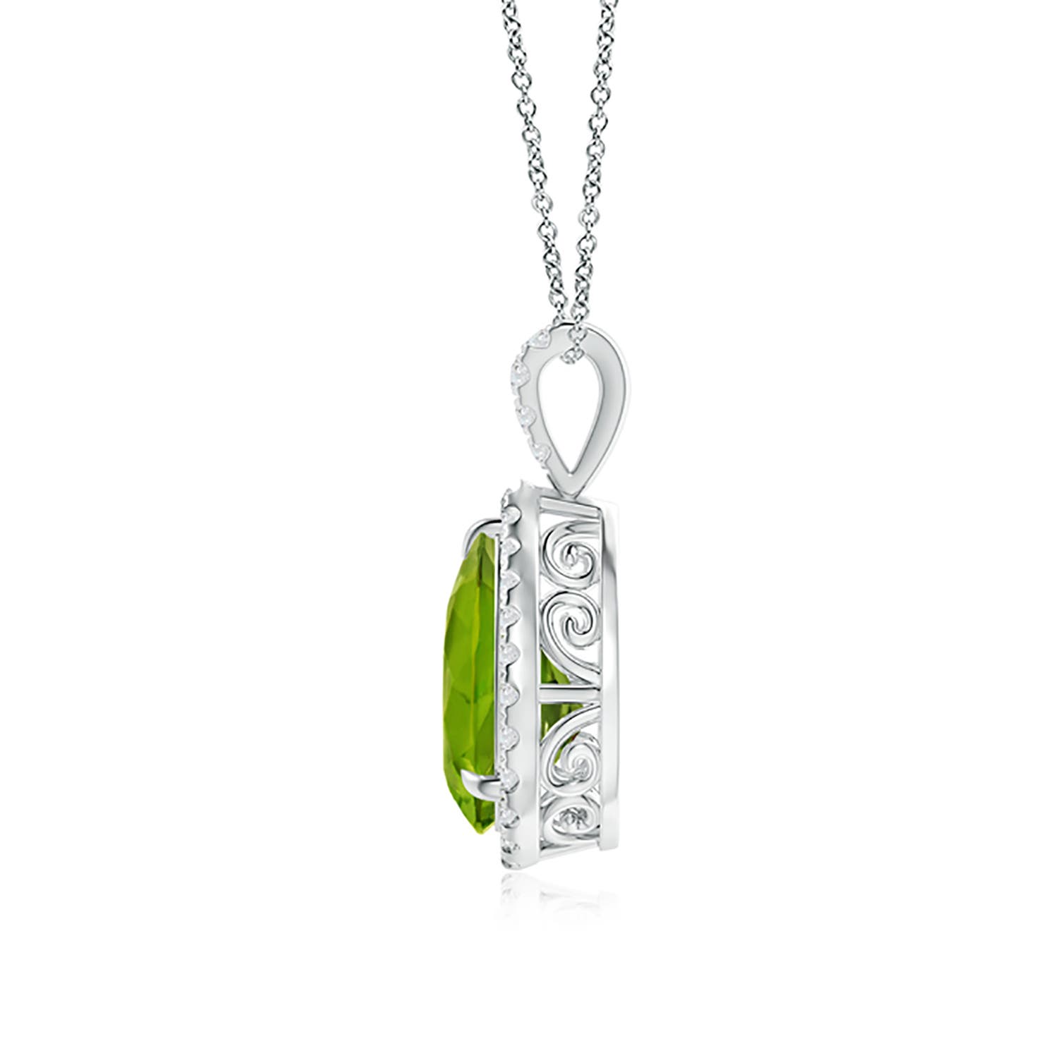 AAA - Peridot / 2.08 CT / 14 KT White Gold