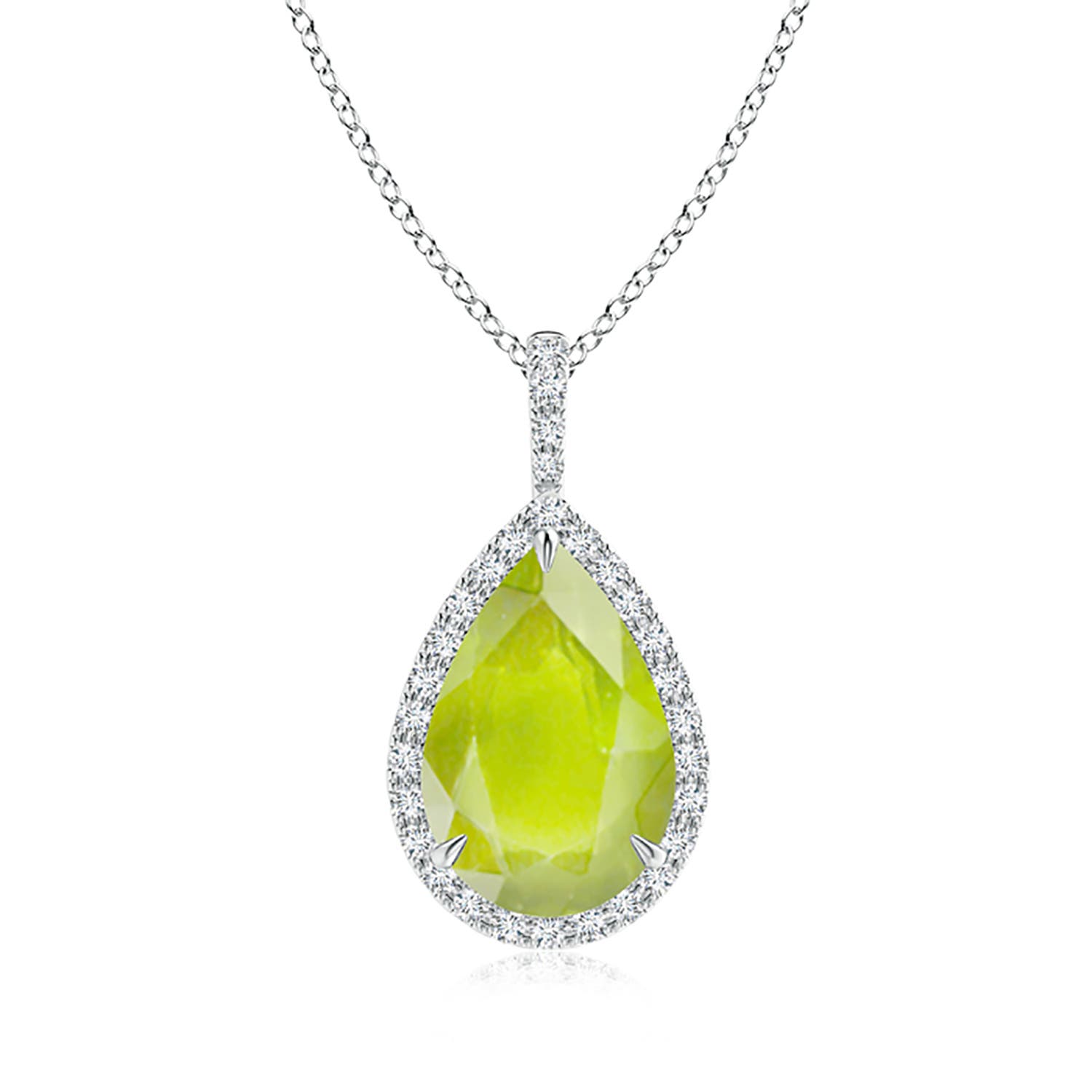 A - Peridot / 3.65 CT / 14 KT White Gold