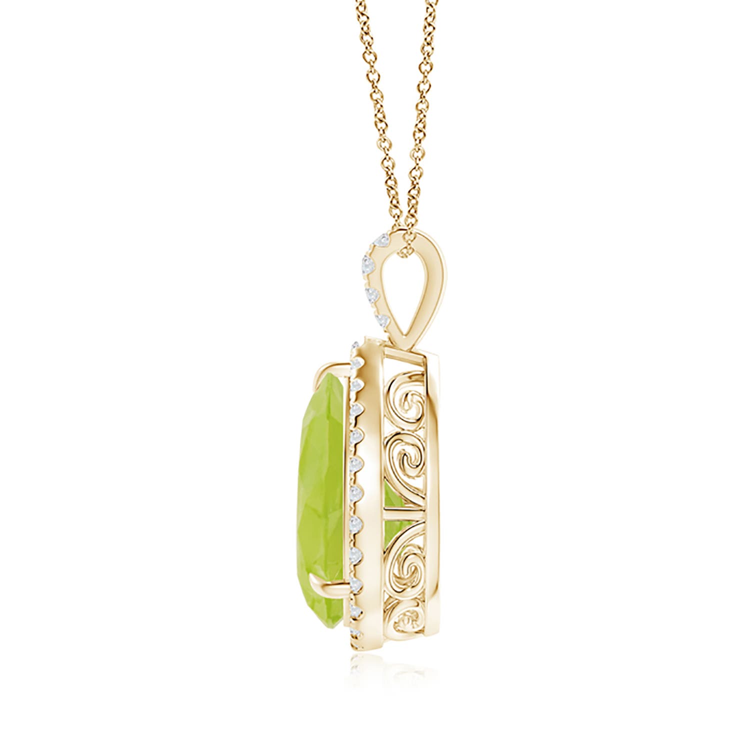 A - Peridot / 3.65 CT / 14 KT Yellow Gold