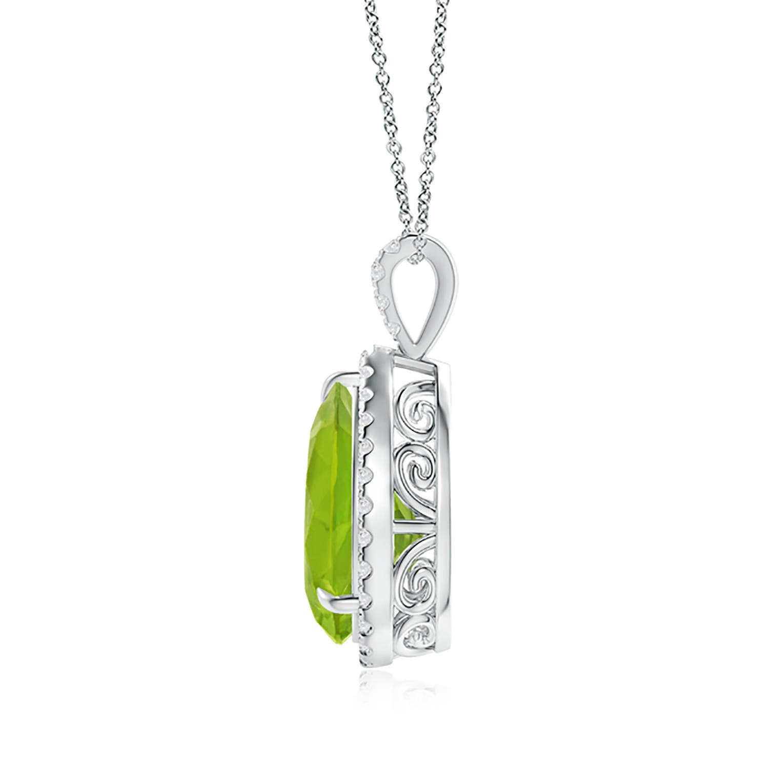 AA - Peridot / 3.65 CT / 14 KT White Gold