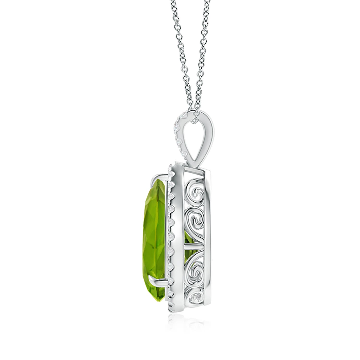 AAA - Peridot / 3.65 CT / 14 KT White Gold