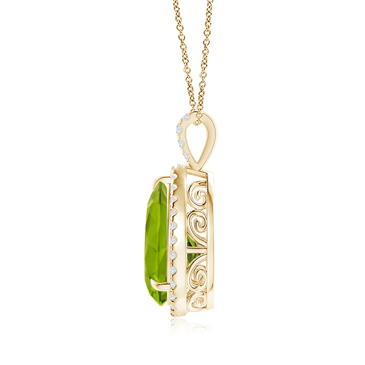 AAAA - Peridot / 3.65 CT / 14 KT Yellow Gold