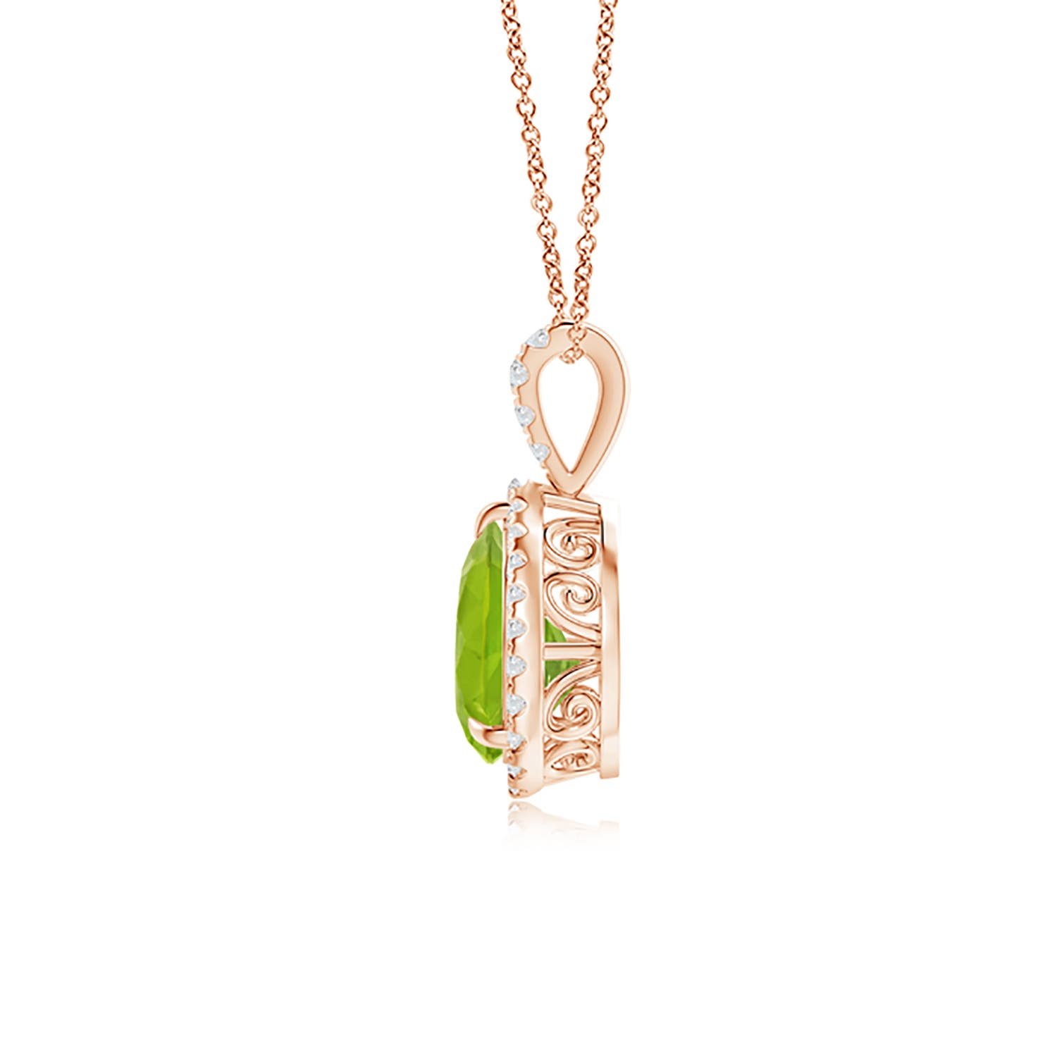 AA - Peridot / 1.25 CT / 14 KT Rose Gold