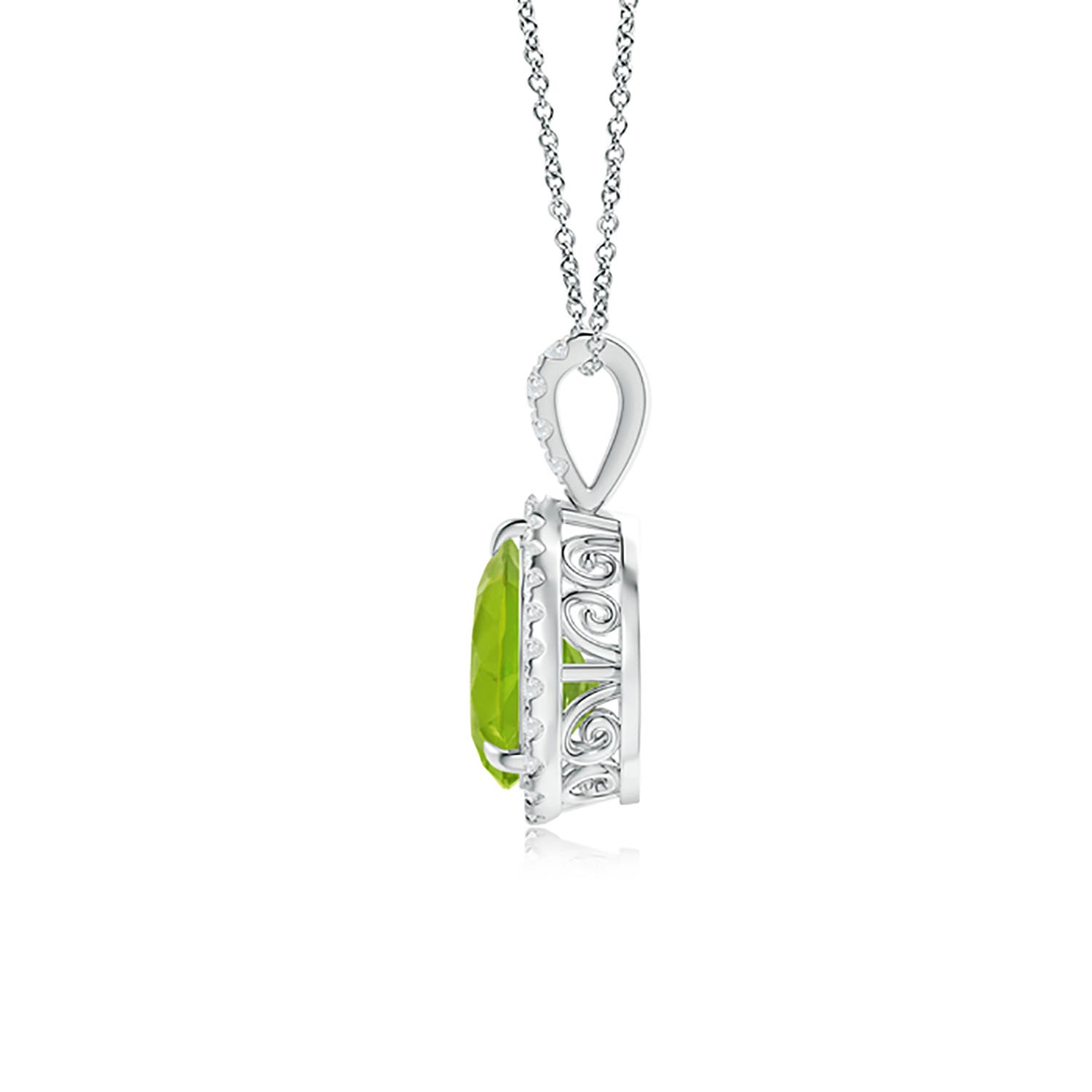 AA - Peridot / 1.25 CT / 14 KT White Gold