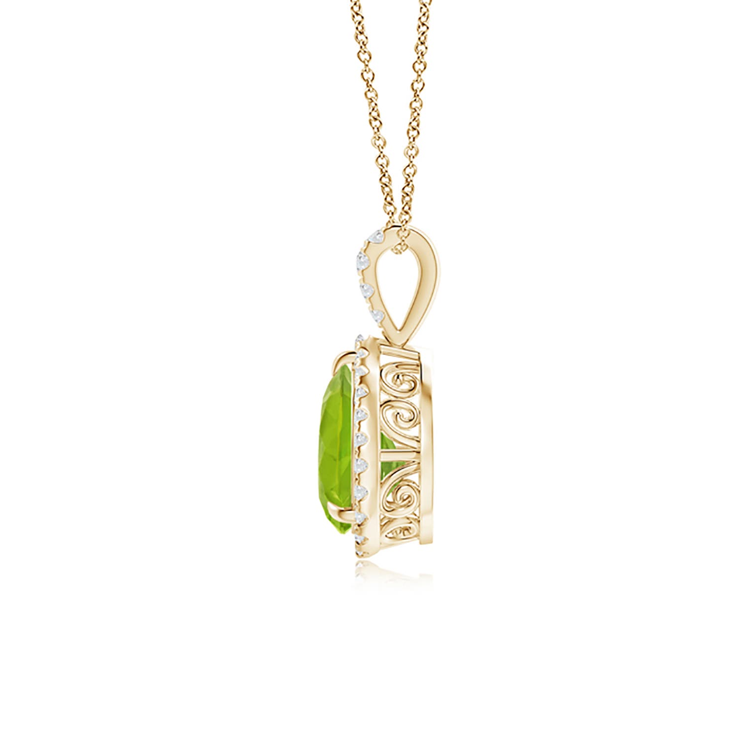 AA - Peridot / 1.25 CT / 14 KT Yellow Gold