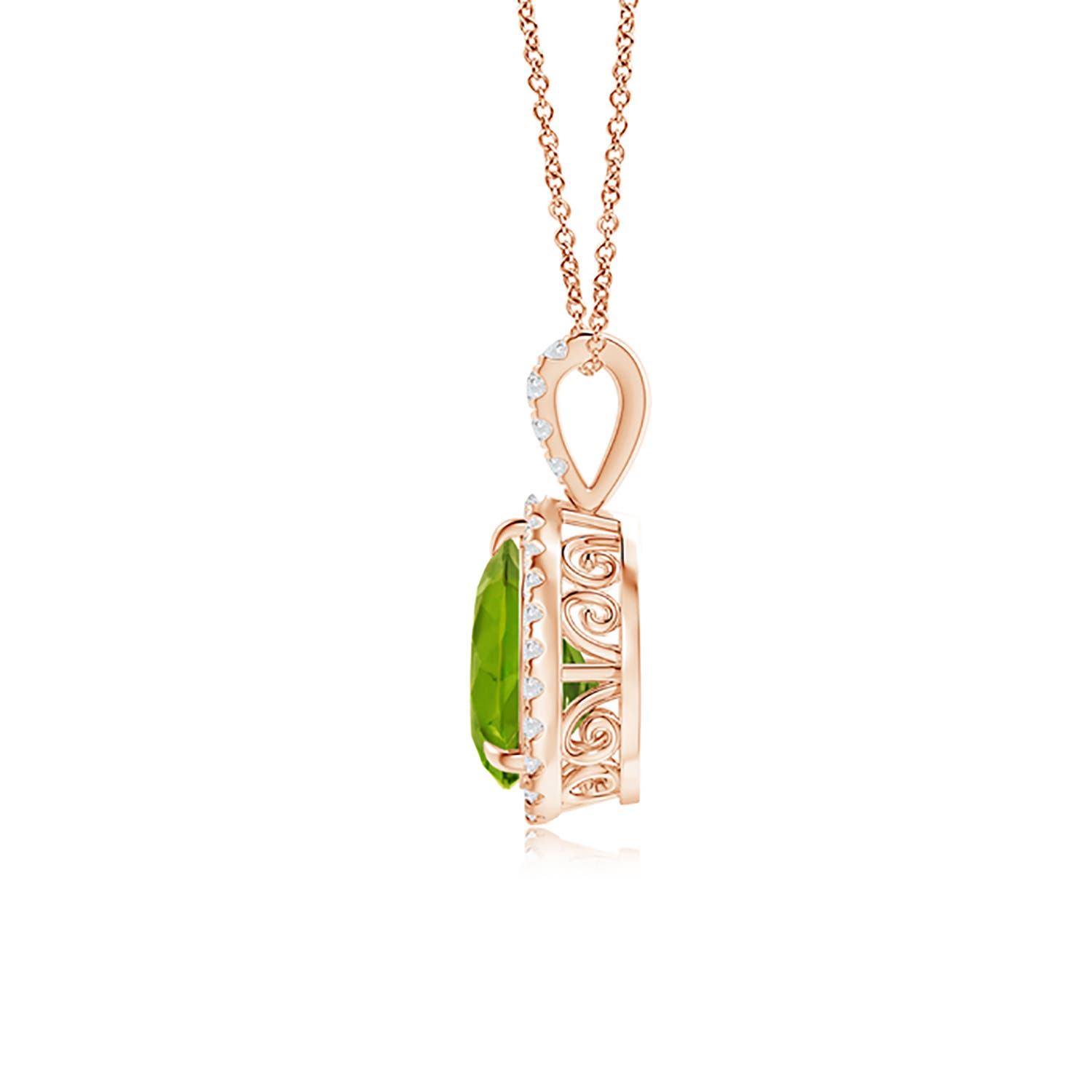 AAA - Peridot / 1.25 CT / 14 KT Rose Gold