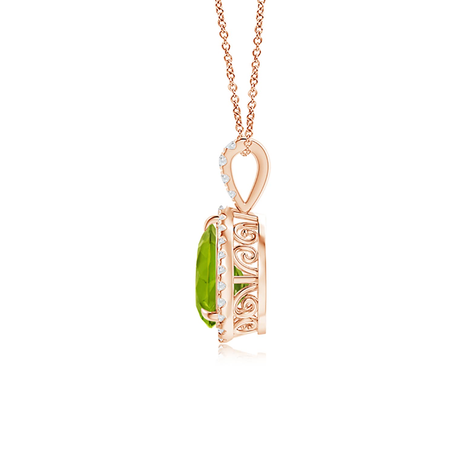 AAAA - Peridot / 1.25 CT / 14 KT Rose Gold