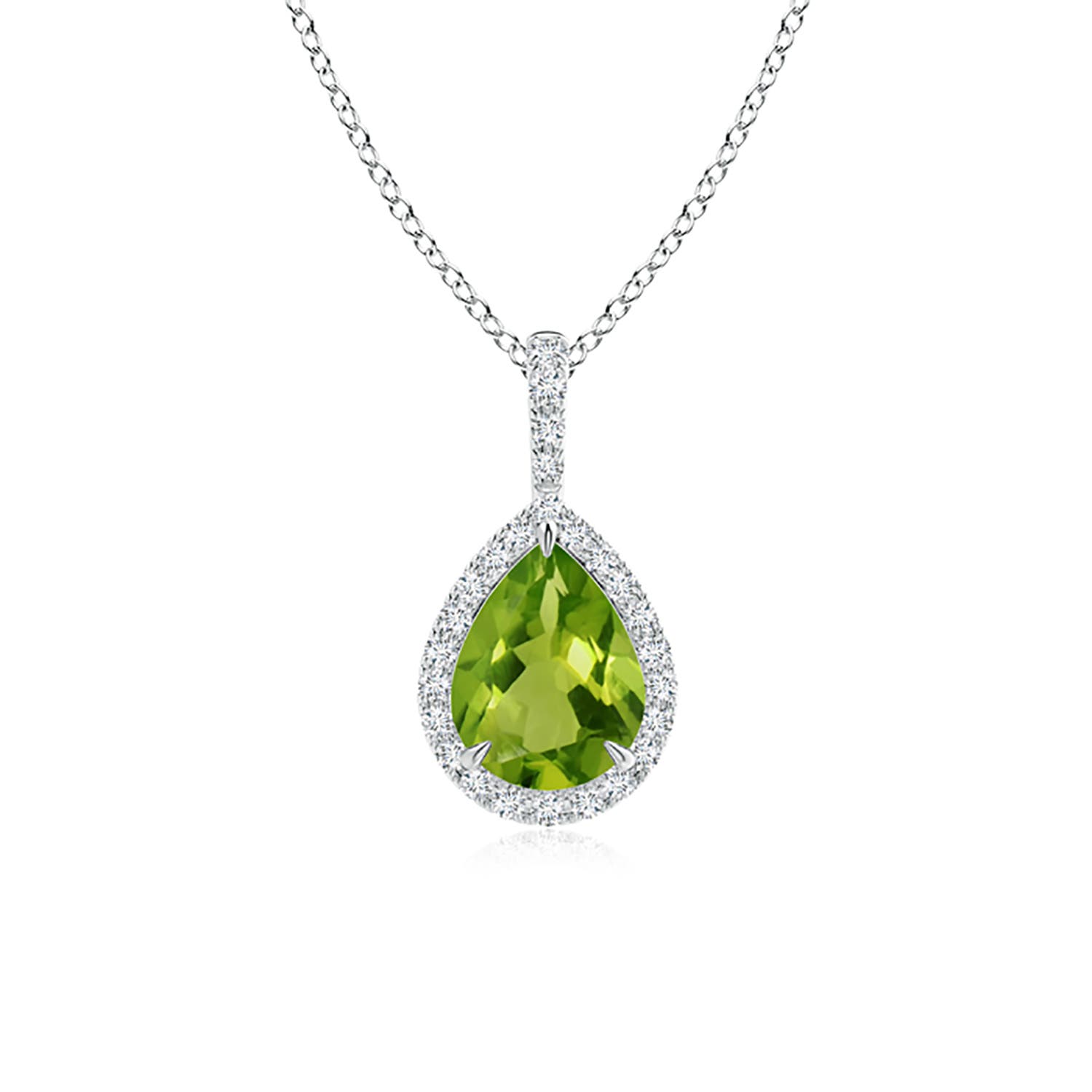 AAAA - Peridot / 1.25 CT / 14 KT White Gold