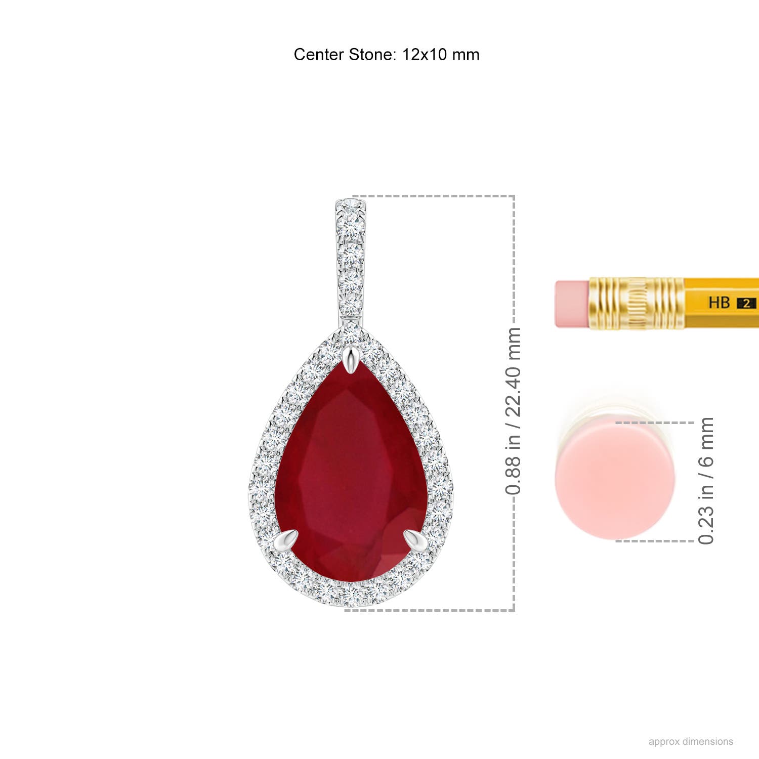 AA - Ruby / 5.25 CT / 14 KT White Gold