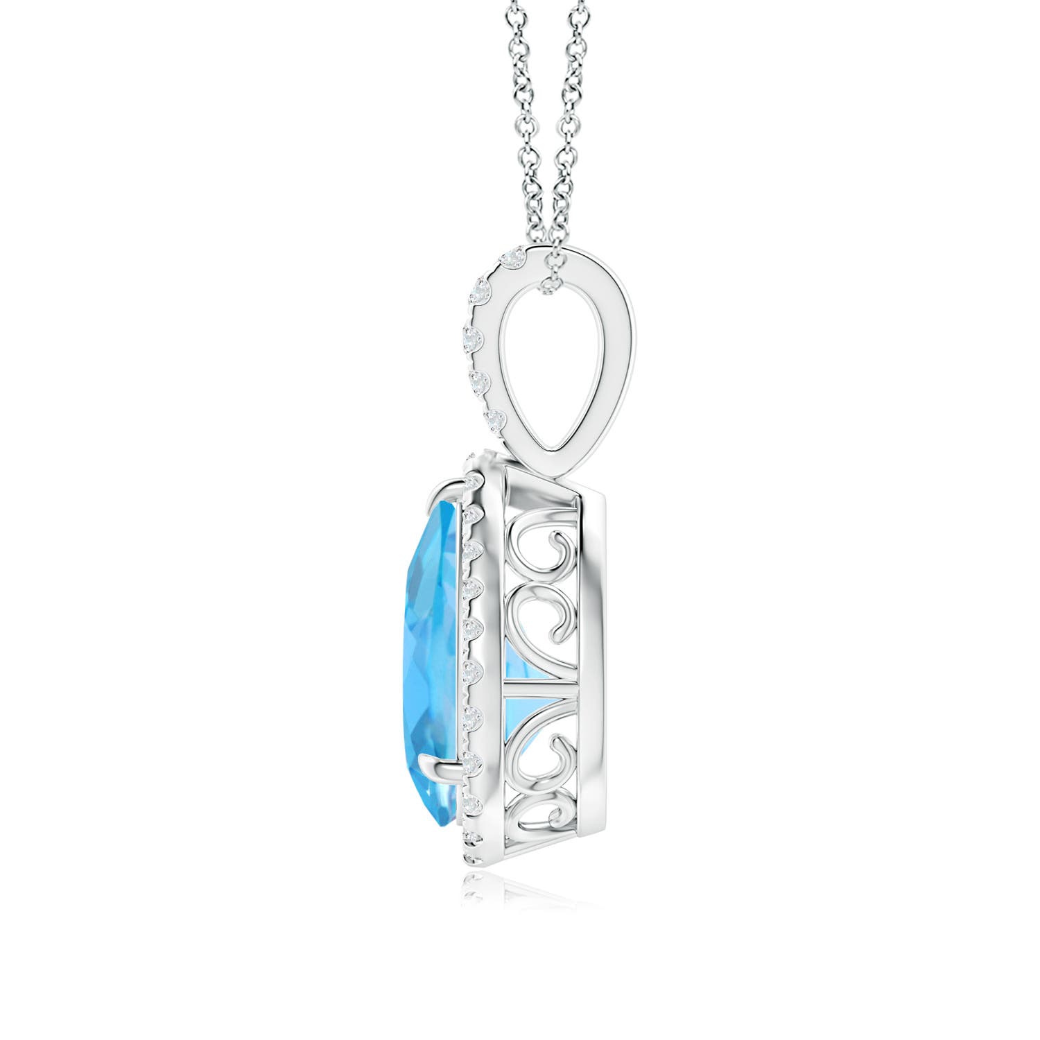 AA - Swiss Blue Topaz / 2.48 CT / 14 KT White Gold