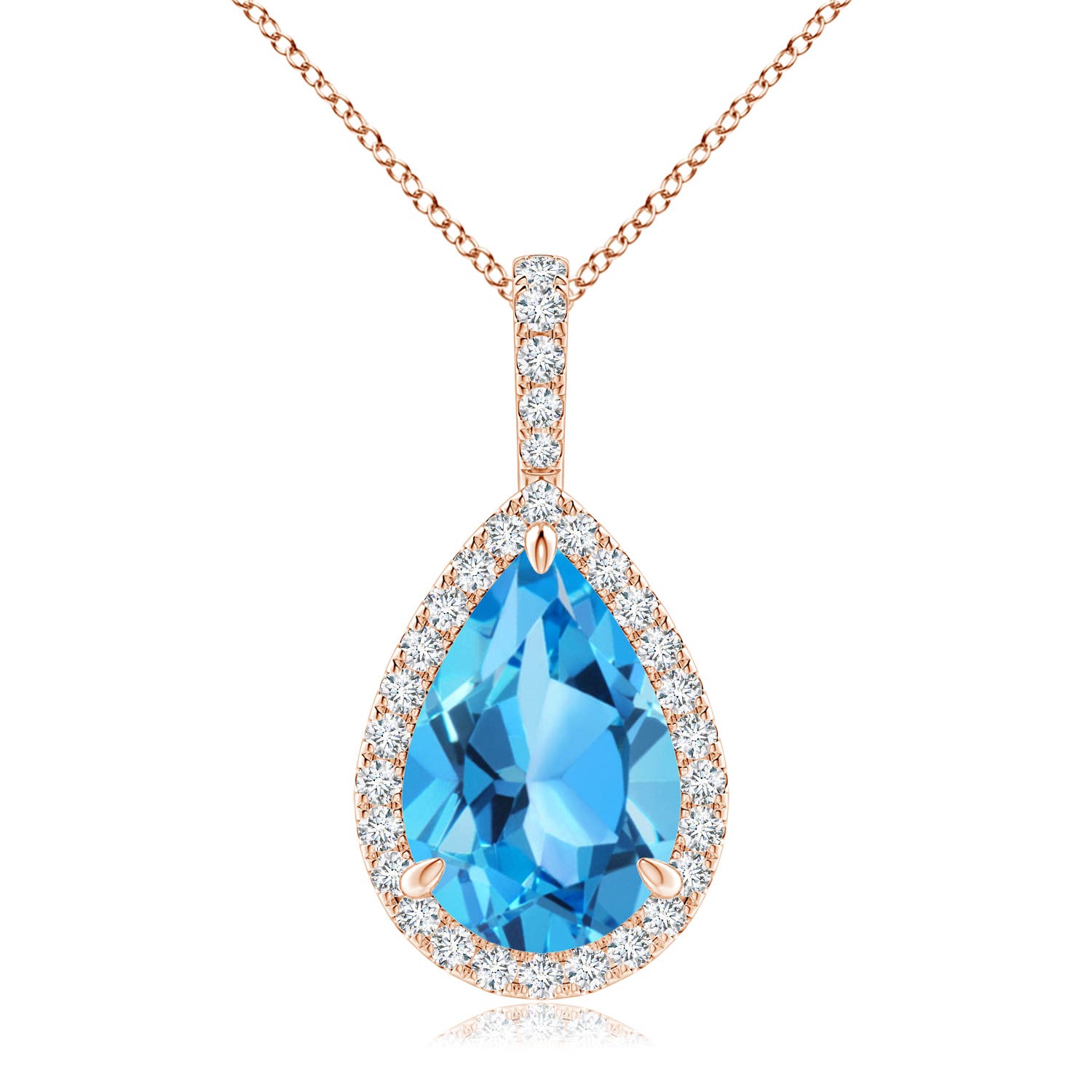 AAA - Swiss Blue Topaz / 4.05 CT / 14 KT Rose Gold