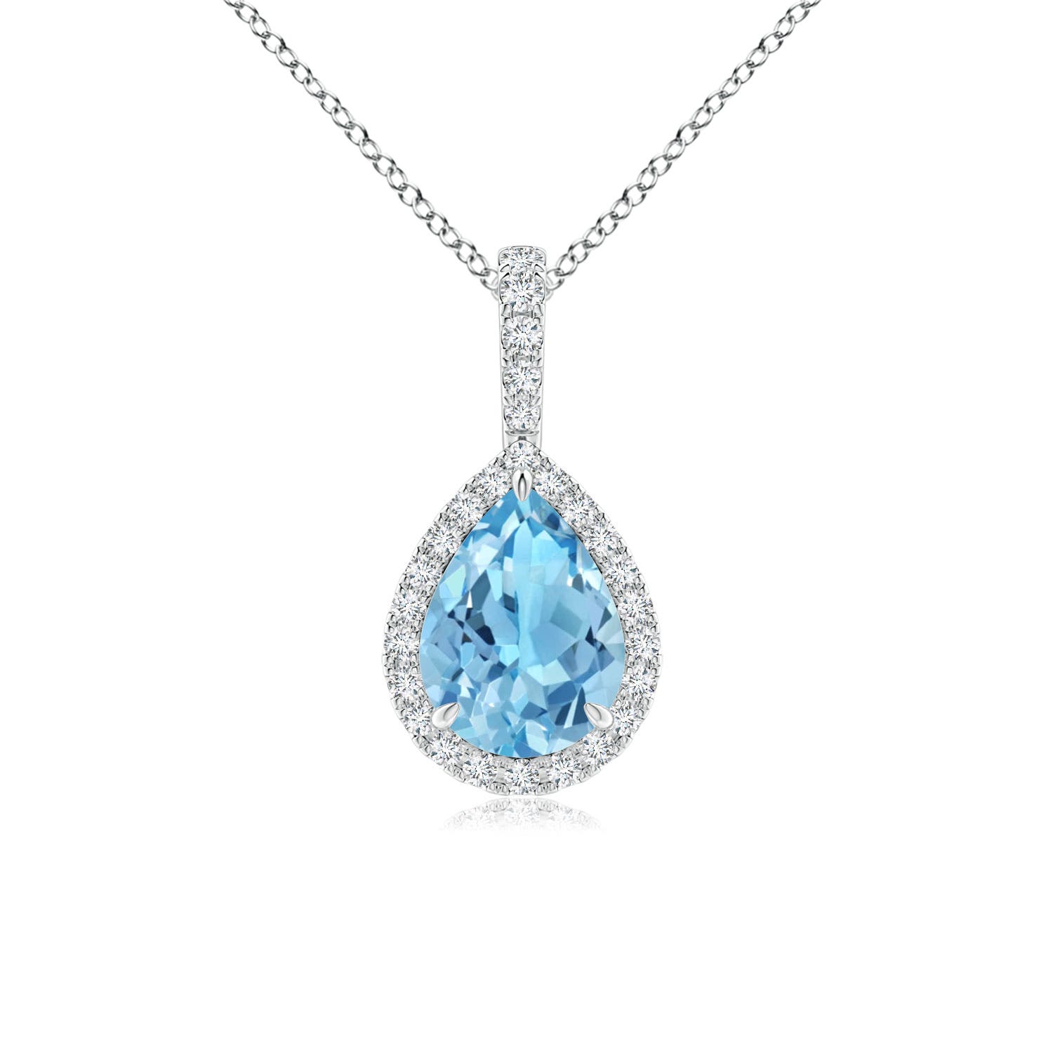 A - Swiss Blue Topaz / 1.7 CT / 14 KT White Gold