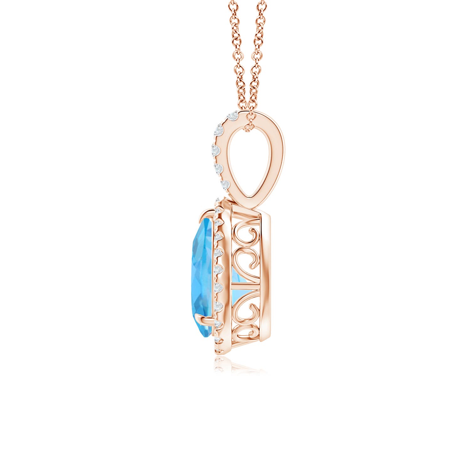 AA - Swiss Blue Topaz / 1.7 CT / 14 KT Rose Gold