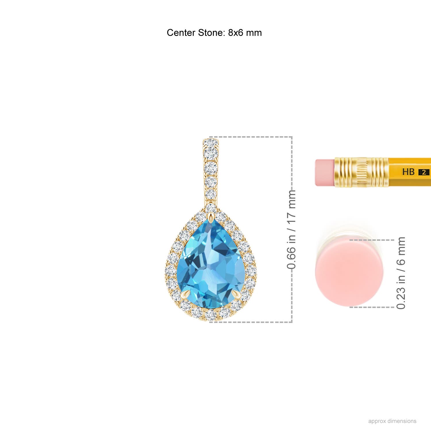 AA - Swiss Blue Topaz / 1.7 CT / 14 KT Yellow Gold