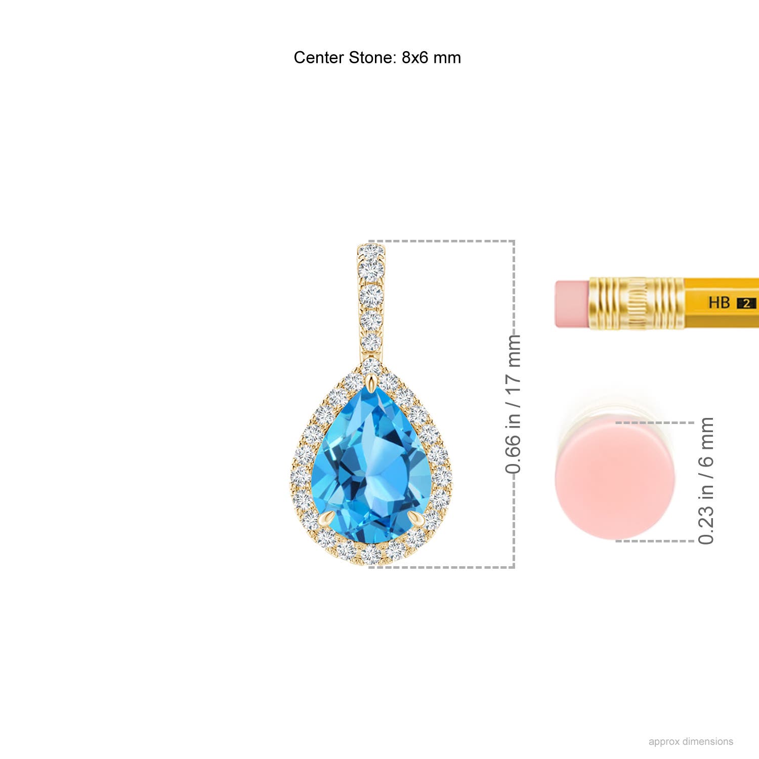 AAA - Swiss Blue Topaz / 1.7 CT / 14 KT Yellow Gold