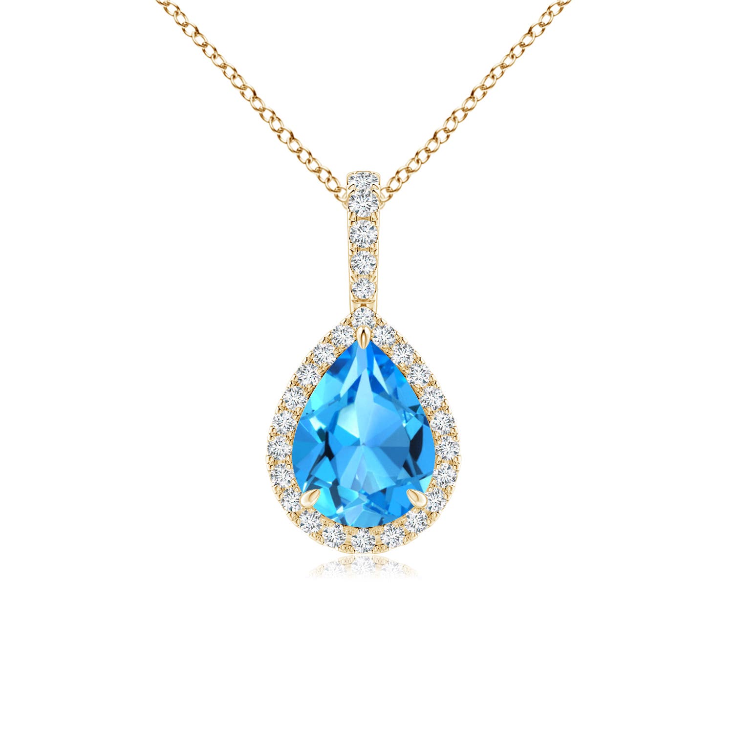 AAAA - Swiss Blue Topaz / 1.7 CT / 14 KT Yellow Gold