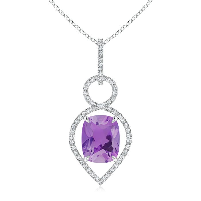 A - Amethyst / 3 CT / 14 KT White Gold